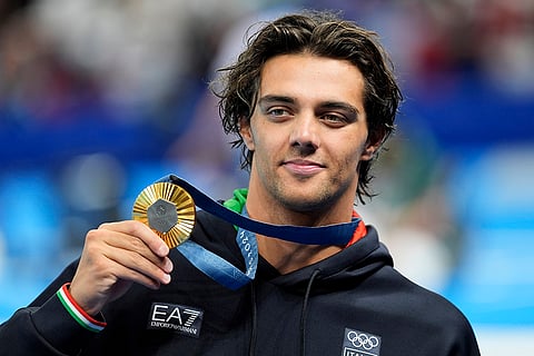 Men's 100-meter backstroke gold medalist Thomas Ceccon
